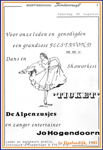 862129 Afbeelding van een uitnodiging van buurtverening 'Kindervreugd' uit de 1e Daalsedijk te Utrecht, voor een ...